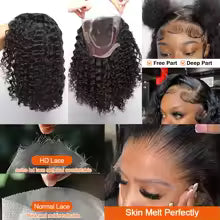 Kinky Curly Bob 13x4 HD Lace Front Wig Glueless
250% Density Water Wave Human Hair
