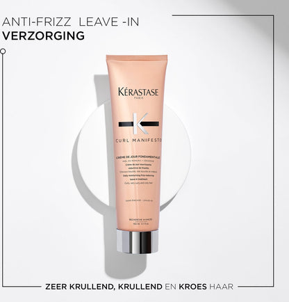 Kérastase Curl Manifesto Hydrating Trio + Gift - Shampoo 250 ml, Conditioner 200 ml & Leave-in Cream 150 ml + 75 ml Gift Shampoo - For Hydrated & Resilient Curls