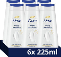 Dove Advanced Care Shower Gel - Deeply Nourishing - Improved Formula with Pro-Ceramide Technology - 6 x 225 ml
