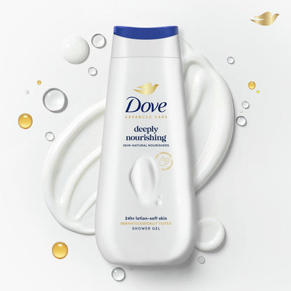 Dove Advanced Care Shower Gel - Deeply Nourishing - Improved Formula with Pro-Ceramide Technology - 6 x 225 ml