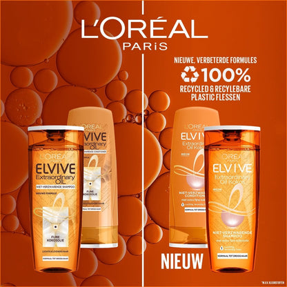 L’Oréal Paris Elvive Extraordinary Oil Shampoo with Coconut Oil for Dry Hair - Value Pack 4 × 250 ml