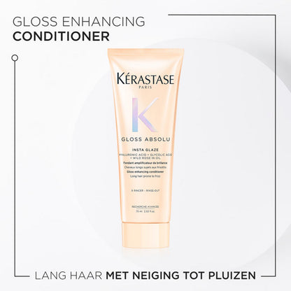 Kérastase Gloss Absolu Anti-Frizz Discovery Set with Glaze Drops + 2 Gifts - Shampoo 80 ml, Conditioner 75 ml, Spray 80 ml & Hair Oil 45 ml