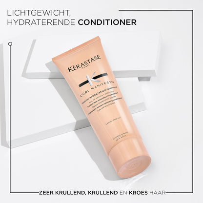 Kérastase Curl Manifesto Hydrating Trio + Gift - Shampoo 250 ml, Conditioner 200 ml & Leave-in Cream 150 ml + 75 ml Gift Shampoo - For Hydrated & Resilient Curls