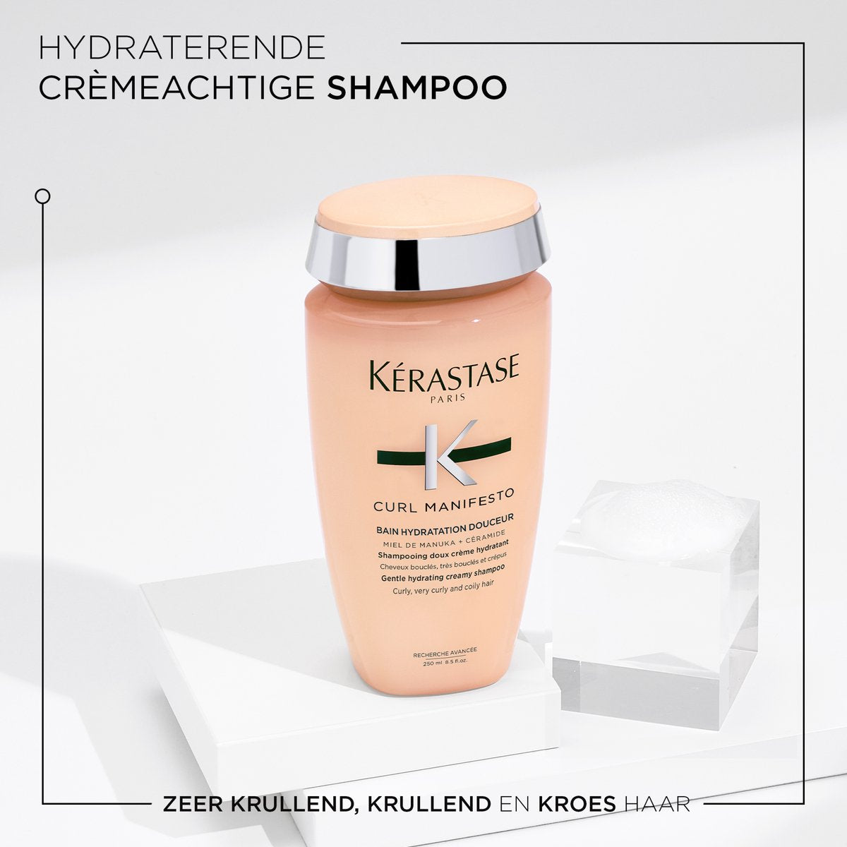Kérastase Curl Manifesto Hydrating Trio + Gift - Shampoo 250 ml, Conditioner 200 ml & Leave-in Cream 150 ml + 75 ml Gift Shampoo - For Hydrated & Resilient Curls