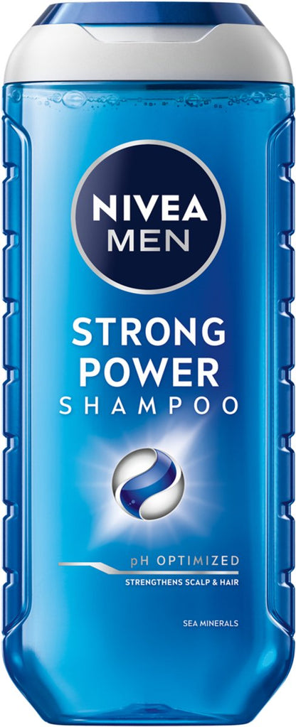 NIVEA MEN Strong Power Hair Shampoo - Enriched with Sea Minerals - Mild Formula - Value Pack 6 × 250 ml