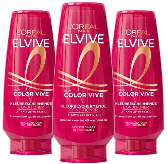 L'Oréal Elvive Color Vive Conditioner - 3 x 200 ml - Value Pack