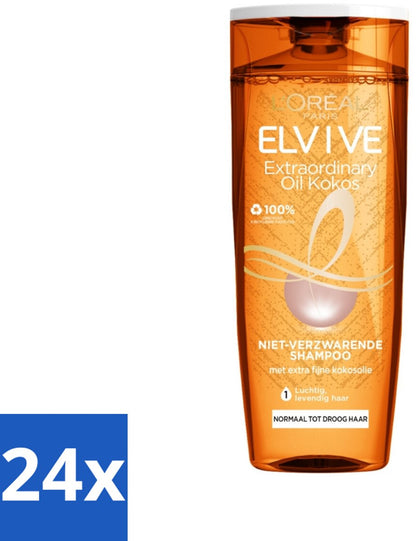 L’Oréal Paris Elvive Extraordinary Oil Shampoo with Coconut Oil for Dry Hair - Value Pack 4 × 250 ml