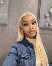 613 Honey Blonde Straight Human Hair Lace Front Wig