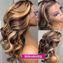 16–34 inch 200% density body wave human hair wig with hd lace front