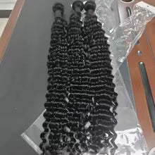Deep Wave Human Hair Bundles 98% Brazilian Hair Natural Black