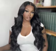 v-part body wave human hair wig with hd lace front