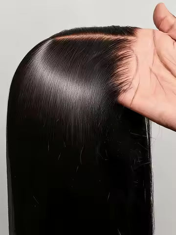 chocolate brown straight human hair wig with hd lace front