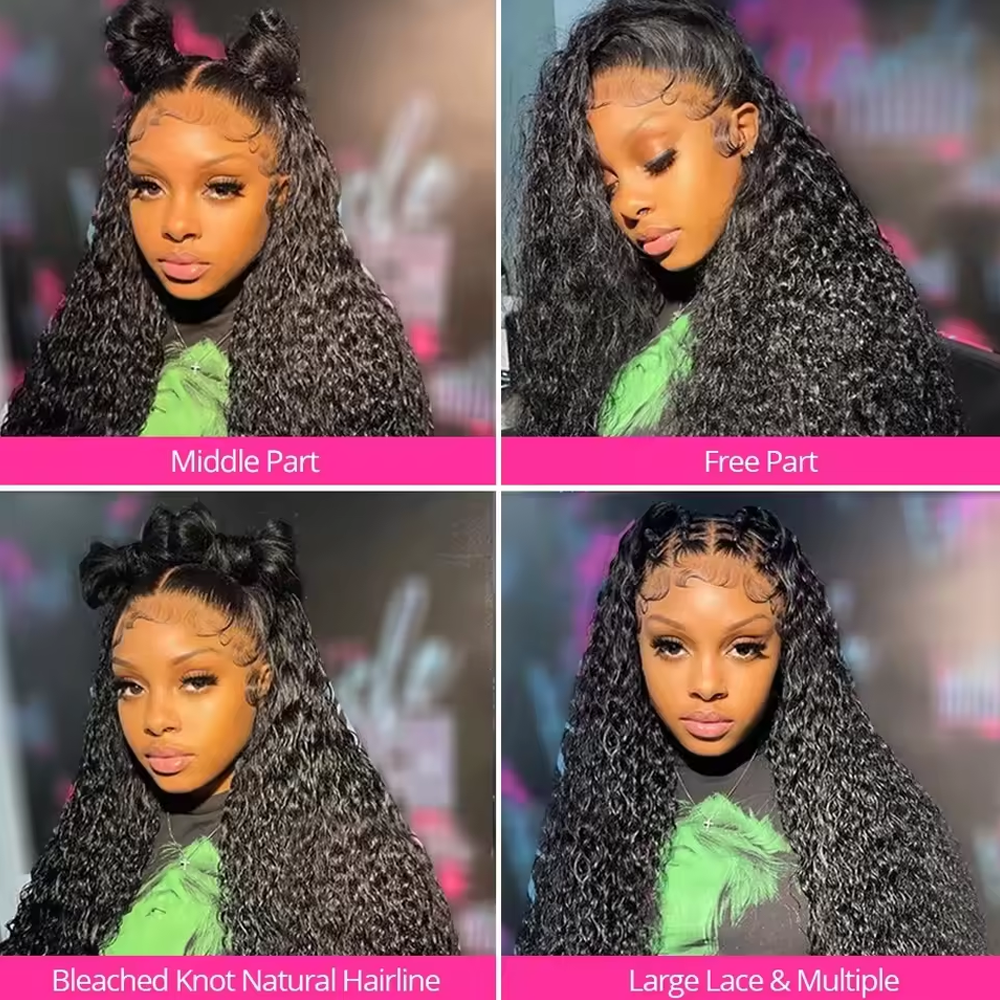 Deep Wave Human Hair Lace Wig – Multiple Lace Styles