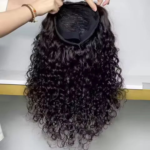 V-Part Curly Human Hair Wig – 16–32 Inch, 180%/200% Density