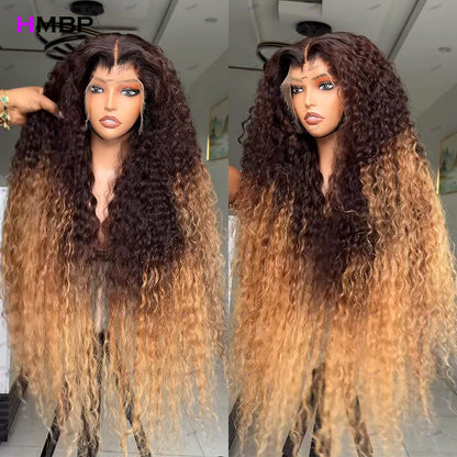 Ombré Jerry Curly Human Hair Lace Wig