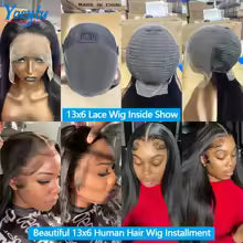 Peruvian Remy straight human hair wig with hd lace front