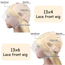 honey blonde straight human hair wig with hd lace front