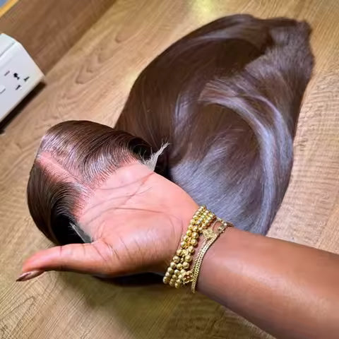Peruvian Remy straight human hair wig with hd lace front