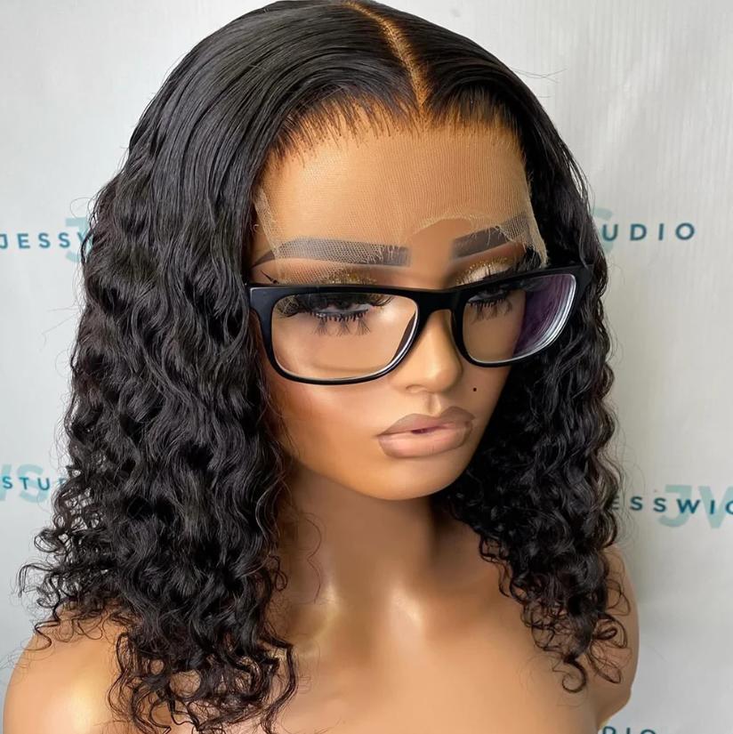 Deep Wave Glueless Bob 13x4 HD Lace Front Wig
250% Density Pre-Plucked Curly Human Hair