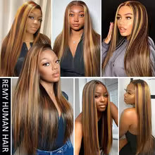 P4/27 Straight HD Transparent Lace Front Human Hair Wig