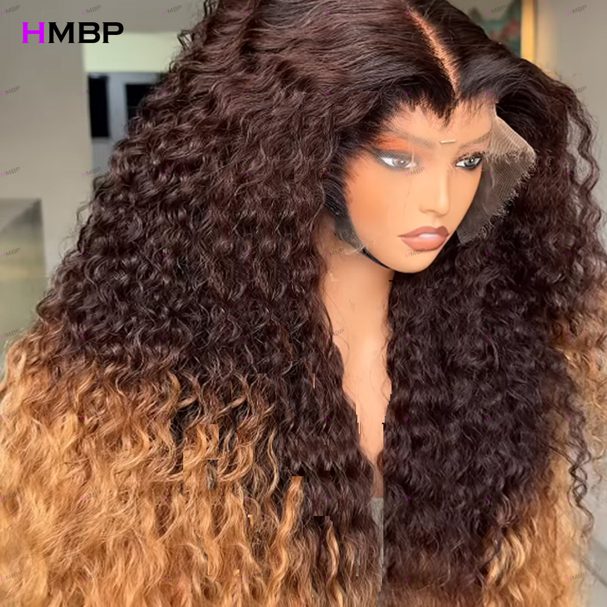 Ombré Jerry Curly Human Hair Lace Wig
