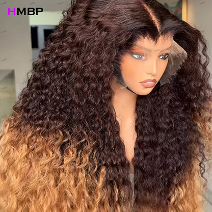 Ombré Jerry Curly Human Hair Lace Wig
