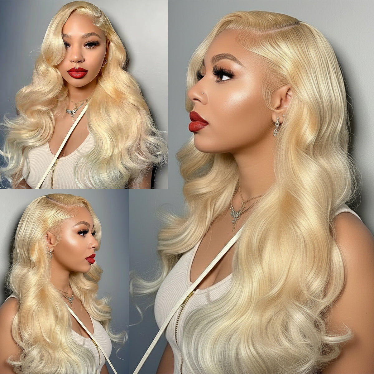 613 Honey Blonde Body Wave 13x4 HD Lace Front Wig
200% Density Pre-Plucked Brazilian Hair