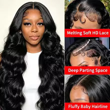 Pre-Plucked Straight Human Hair Lace Front Wig 13x4 13x6 HD Transparent Lace