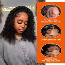 Kinky Curly Bob 13x4 HD Lace Front Wig Glueless
250% Density Water Wave Human Hair