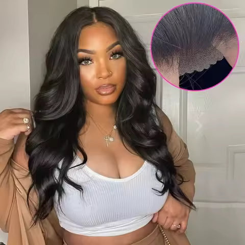 chocolate brown straight human hair wig with hd lace front