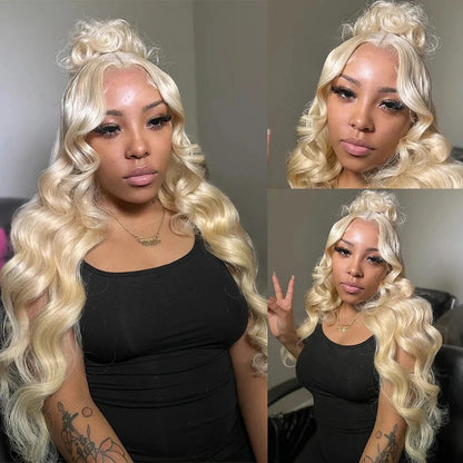 613 Honey Blonde Body Wave 13x4 HD Lace Front Wig
200% Density Pre-Plucked Brazilian Hair