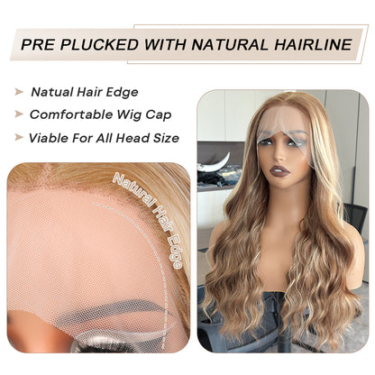 Honey Blonde Ombré Body Wave Synthetic Lace Front Wig