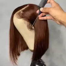 Chocolate Brown Bob 13x4 HD Lace Front Wig
Pre-Plucked Natural Hairline 180% Density