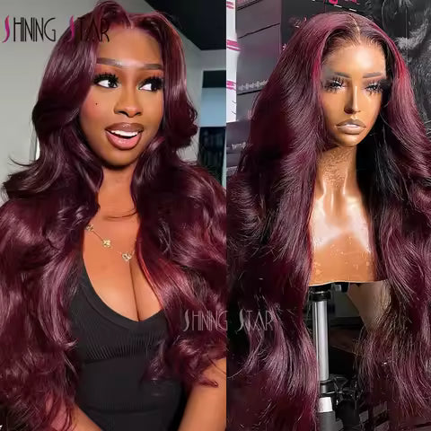 18–46 inch chocolate brown body wave human hair wig with hd lace front