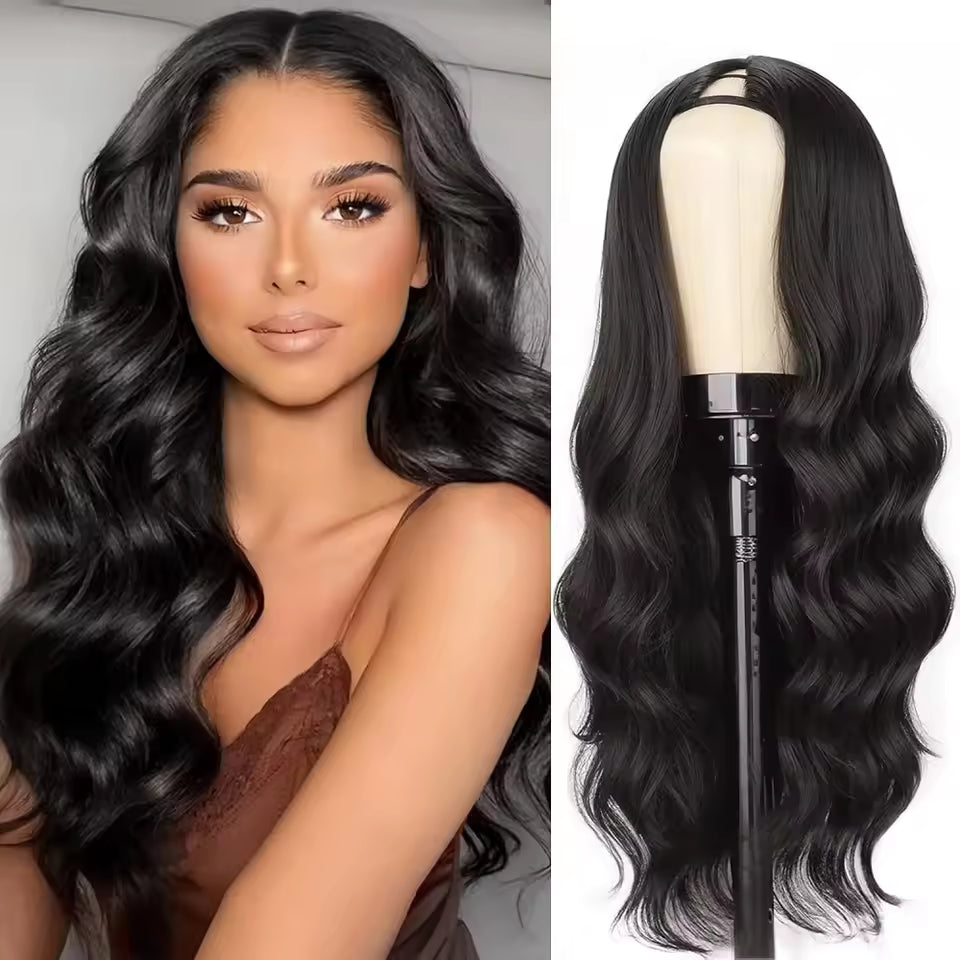 v-part body wave human hair wig with hd lace front