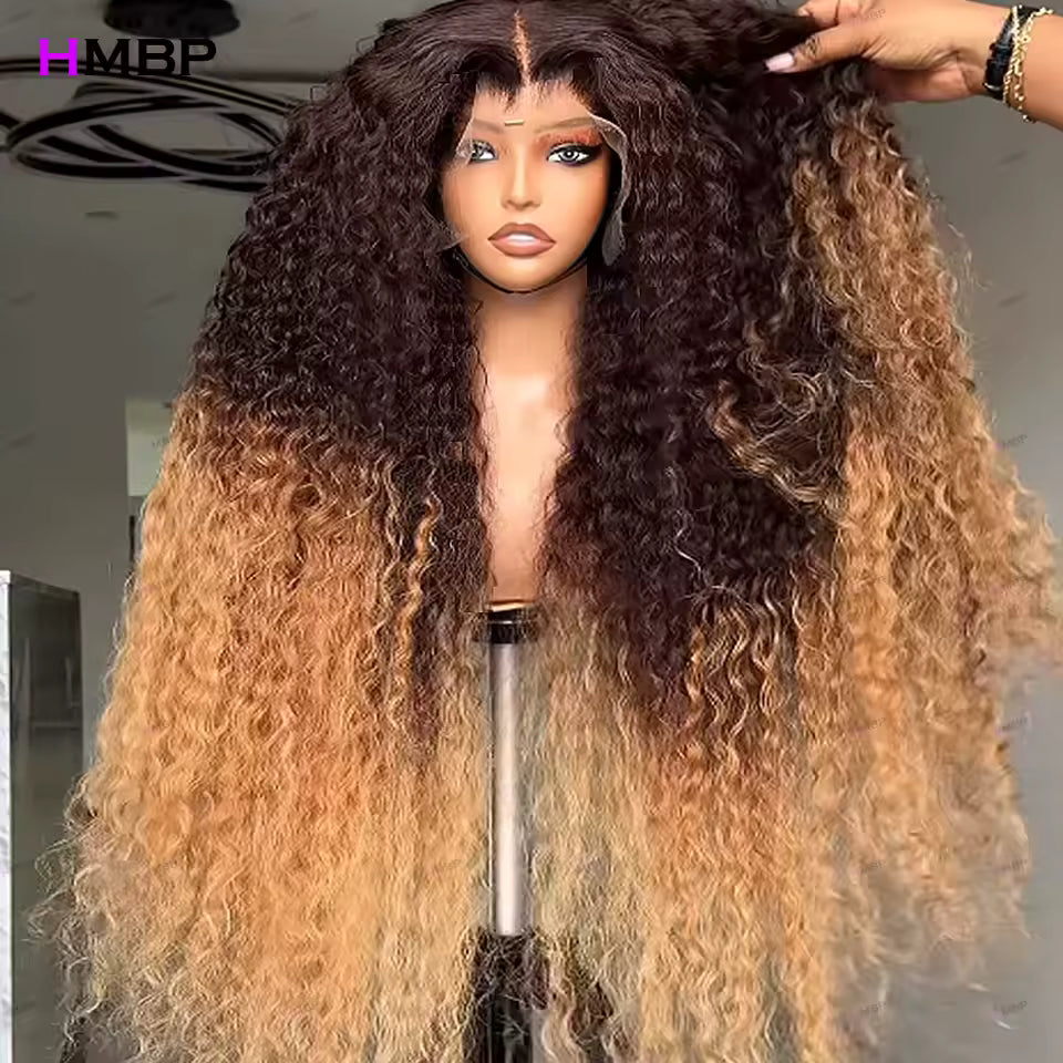 Ombré Jerry Curly Human Hair Lace Wig