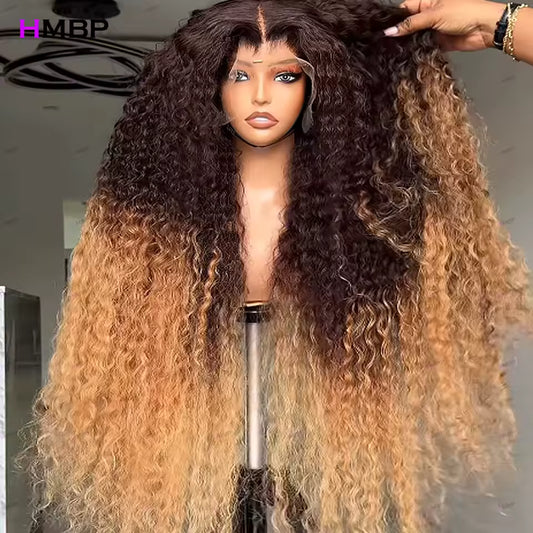 Ombré Jerry Curly Human Hair Lace Wig