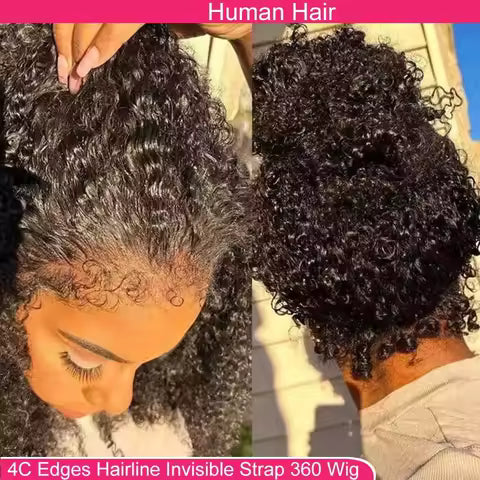 Kinky Curly Bob 13x4 HD Lace Front Wig Glueless
250% Density Water Wave Human Hair
