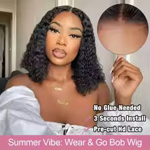 Smilegirl 250% Density Glueless Bob Wig 5x5 Transparent Lace
