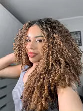 Frisira 4/27 highlight Burmese curly human hair half wig