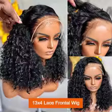 Kinky Curly Bob 13x4 HD Lace Front Wig Glueless
250% Density Water Wave Human Hair